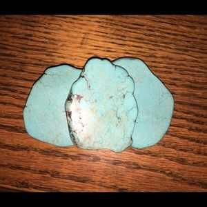 Turquoise slab belt buckle.